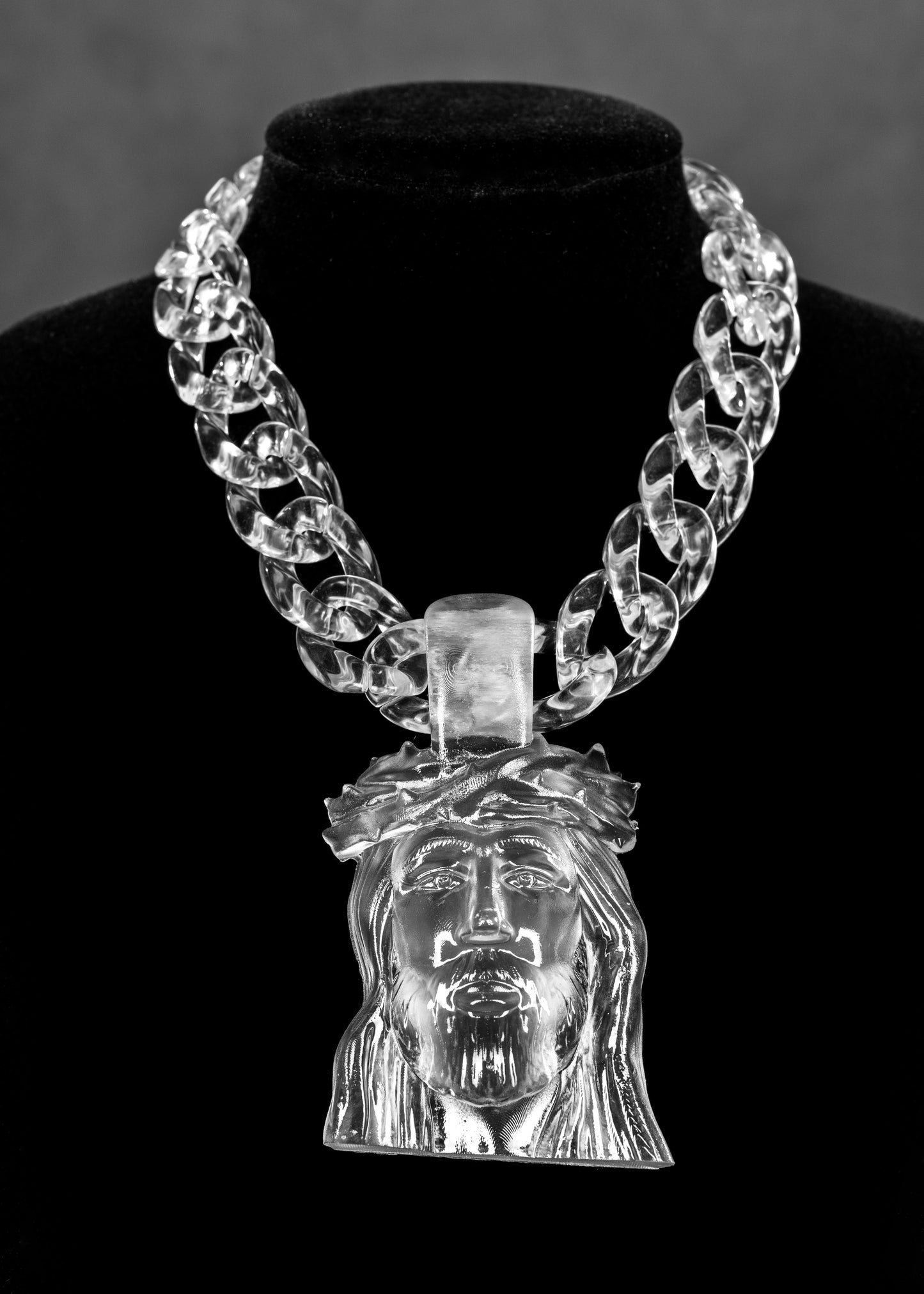 Clear Jesus Head Flat